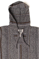 Vintage Gray & Brown Striped Baja Hoodie