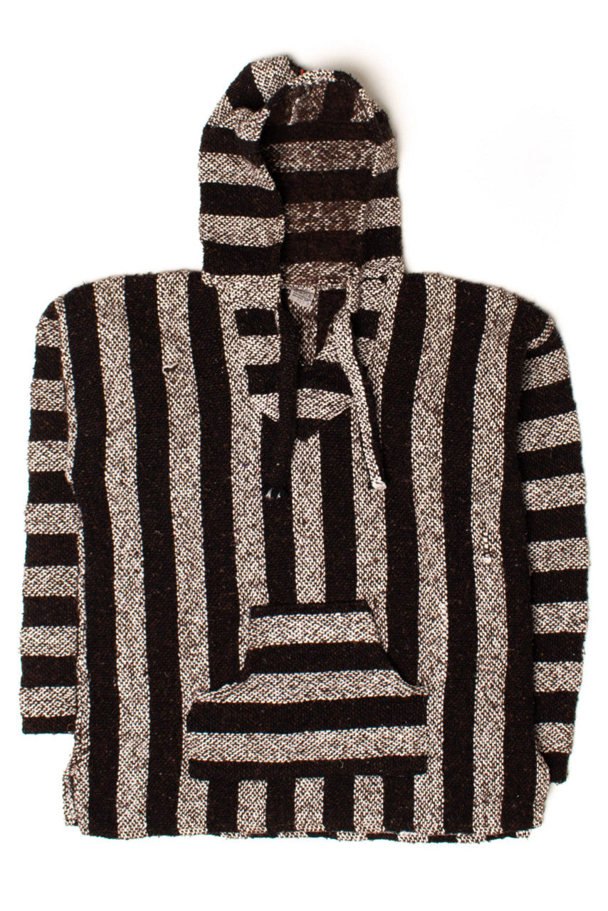 Vintage Brown Striped Baja Hoodie 1