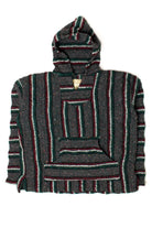 Vintage Green & Red Striped Baja Hoodie