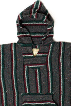 Vintage Green & Red Striped Baja Hoodie