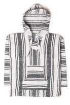 Vintage White & Black Striped Baja Hoodie