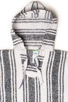 Vintage White & Black Striped Baja Hoodie