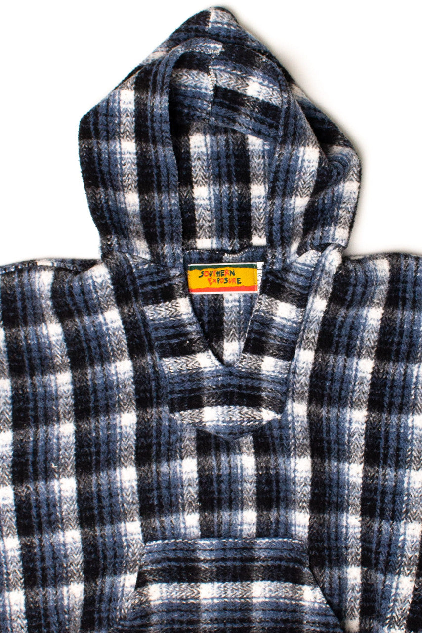 Vintage Blue Plaid Baja Hoodie