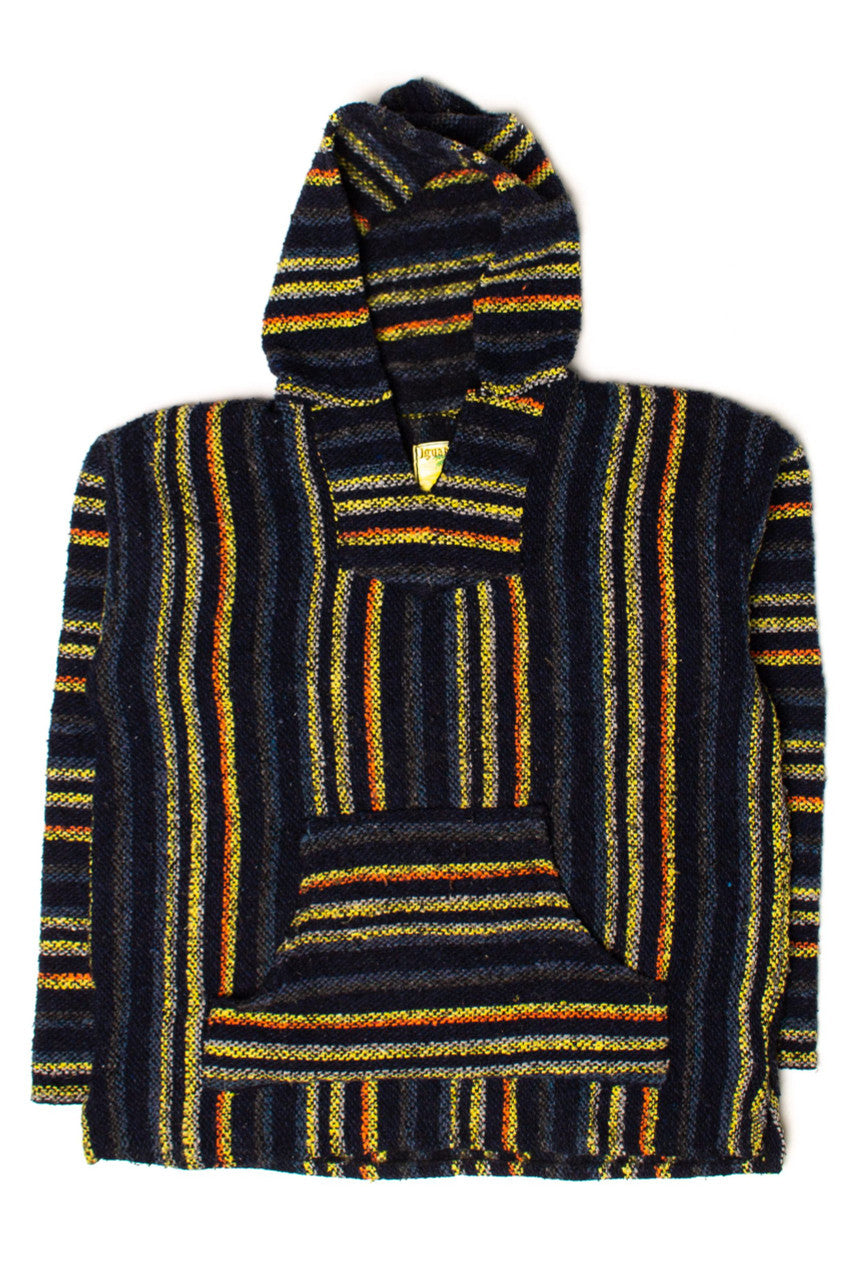 Vintage Orange & Yellow Striped Baja Hoodie