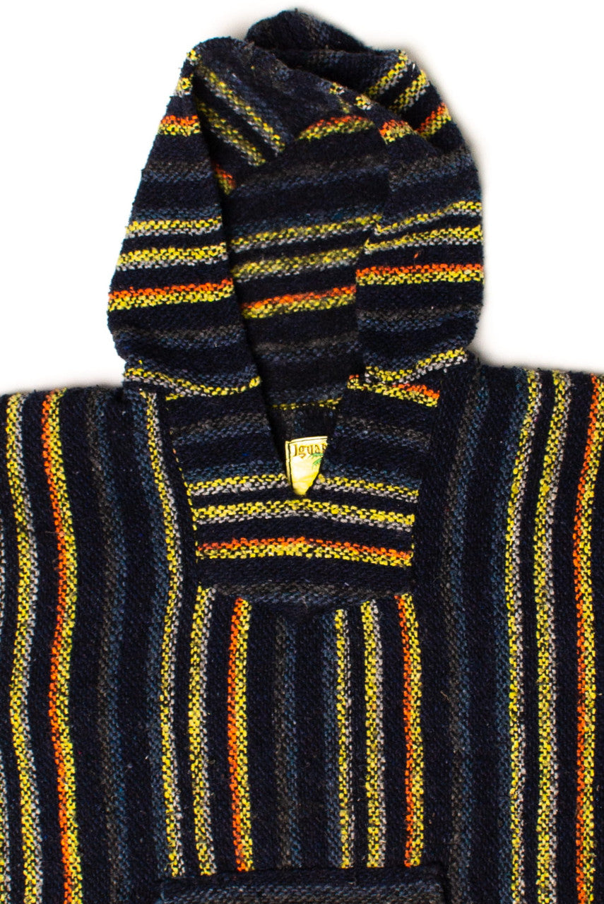Vintage Orange & Yellow Striped Baja Hoodie