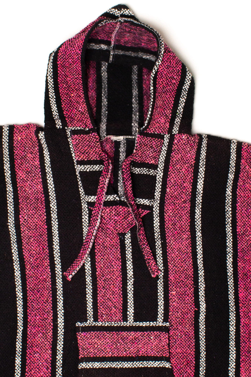 Vintage Magenta & Black Baja Hoodie
