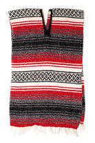 Vintage Red Striped Baja Poncho