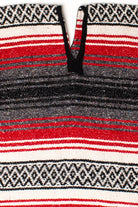 Vintage Red Striped Baja Poncho