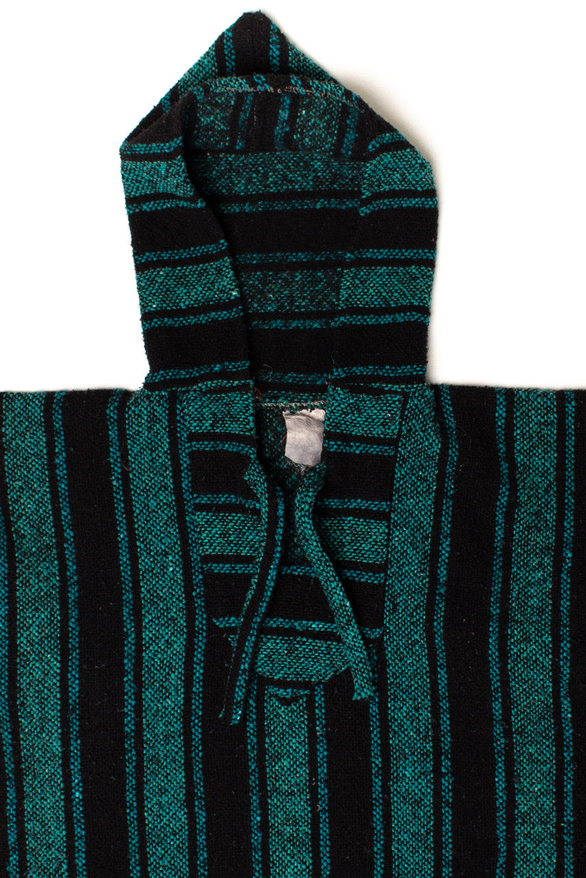 Vintage Emerald & Black Baja Hoodie
