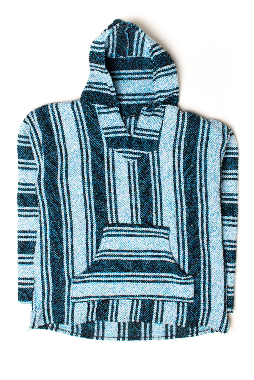 Vintage Blue Striped Baja Hoodie 2