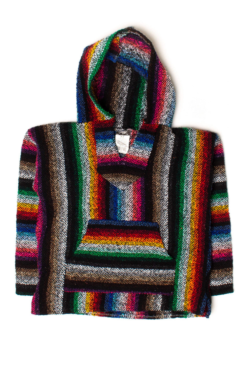 Vintage Kids Black Rainbow Baja Hoodie