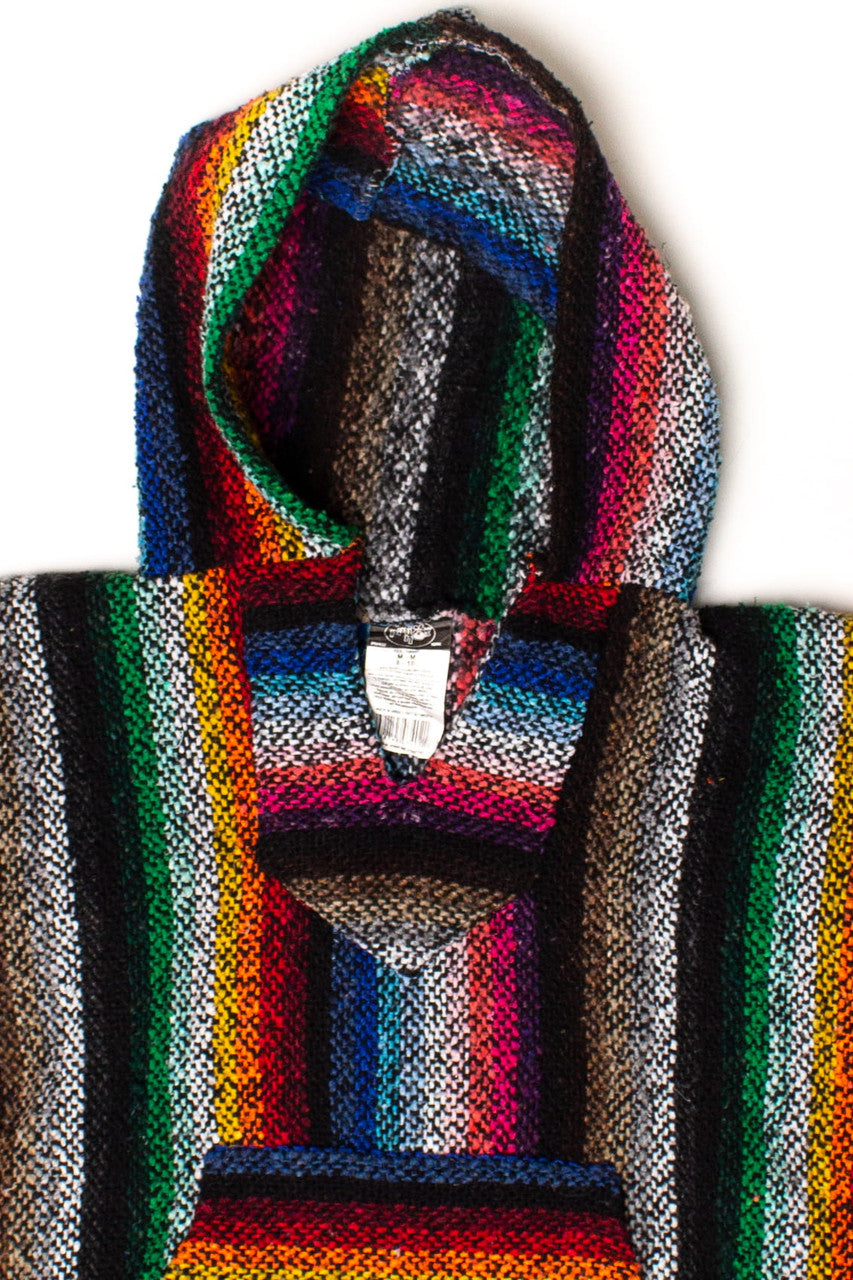 Vintage Kids Black Rainbow Baja Hoodie