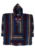 Vintage Blue & Red Striped Baja Hoodie