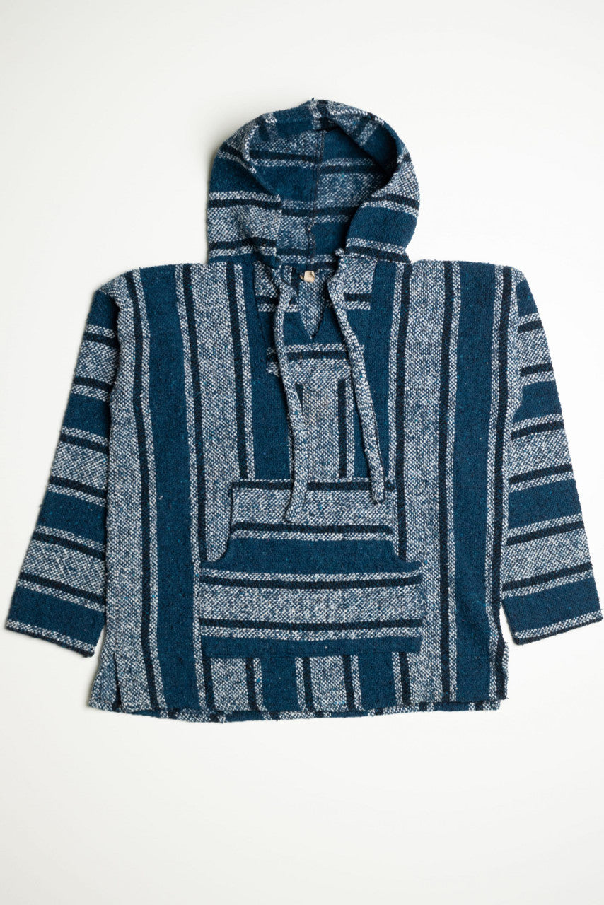 Blue Striped Baja Hoodie 1
