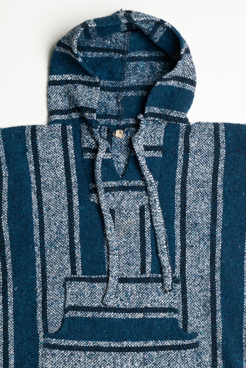 Blue Striped Baja Hoodie 1