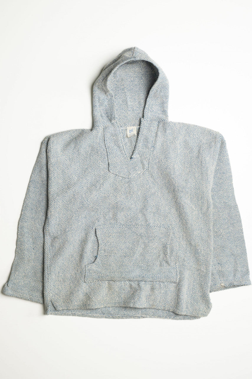 White and Blue Baja Hoodie