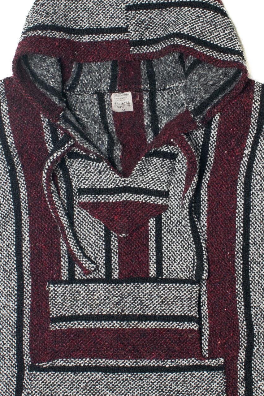 Burgundy Black And White Artesanias Mickey Baja Hoodie 2806