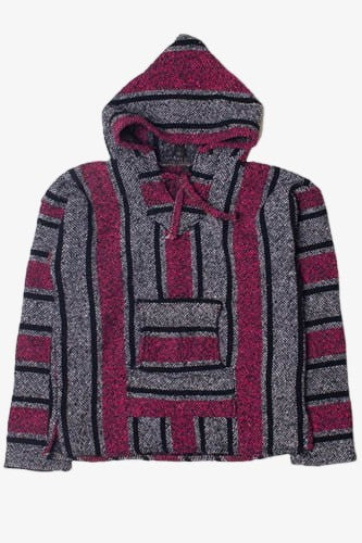Magenta Striped Baja Hoodie
