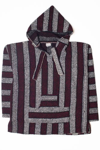 Burgundy Striped San Jose Baja Hoodie 2812