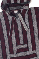 Burgundy Striped San Jose Baja Hoodie 2812