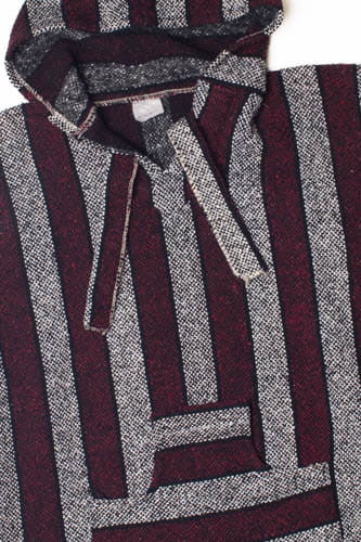 Burgundy Striped San Jose Baja Hoodie 2812
