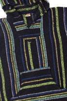 Blue And Bright Green Thin Striped Baja Hoodie 2814