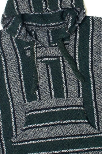 Dark Green Striped Baja Hoodie