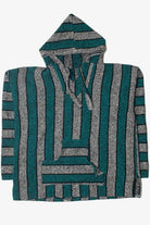 Teal Striped Baja Hoodie 2817