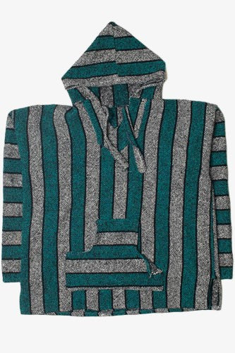 Teal Striped Baja Hoodie 2817