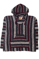 Red And Gray Striped Baja Hoodie 2818