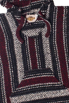 Red And Gray Striped Baja Hoodie 2818