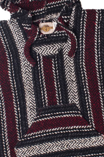 Red And Gray Striped Baja Hoodie 2818