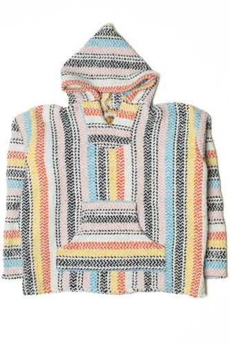 Pastel Rainbow Striped Baja Hoodie 2819