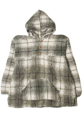 Plaid Green Babydoll Baja Hoodie 2825