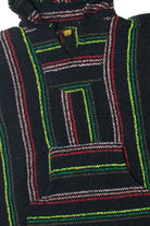 Black Thin Striped Baja Hoodie 2826