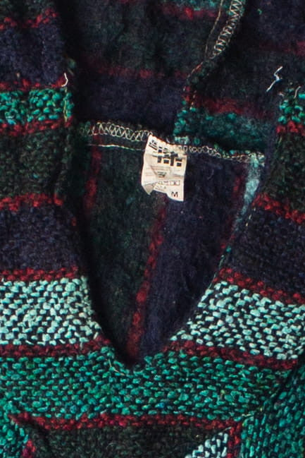 Recycled Teal Striped Baja Hoodie