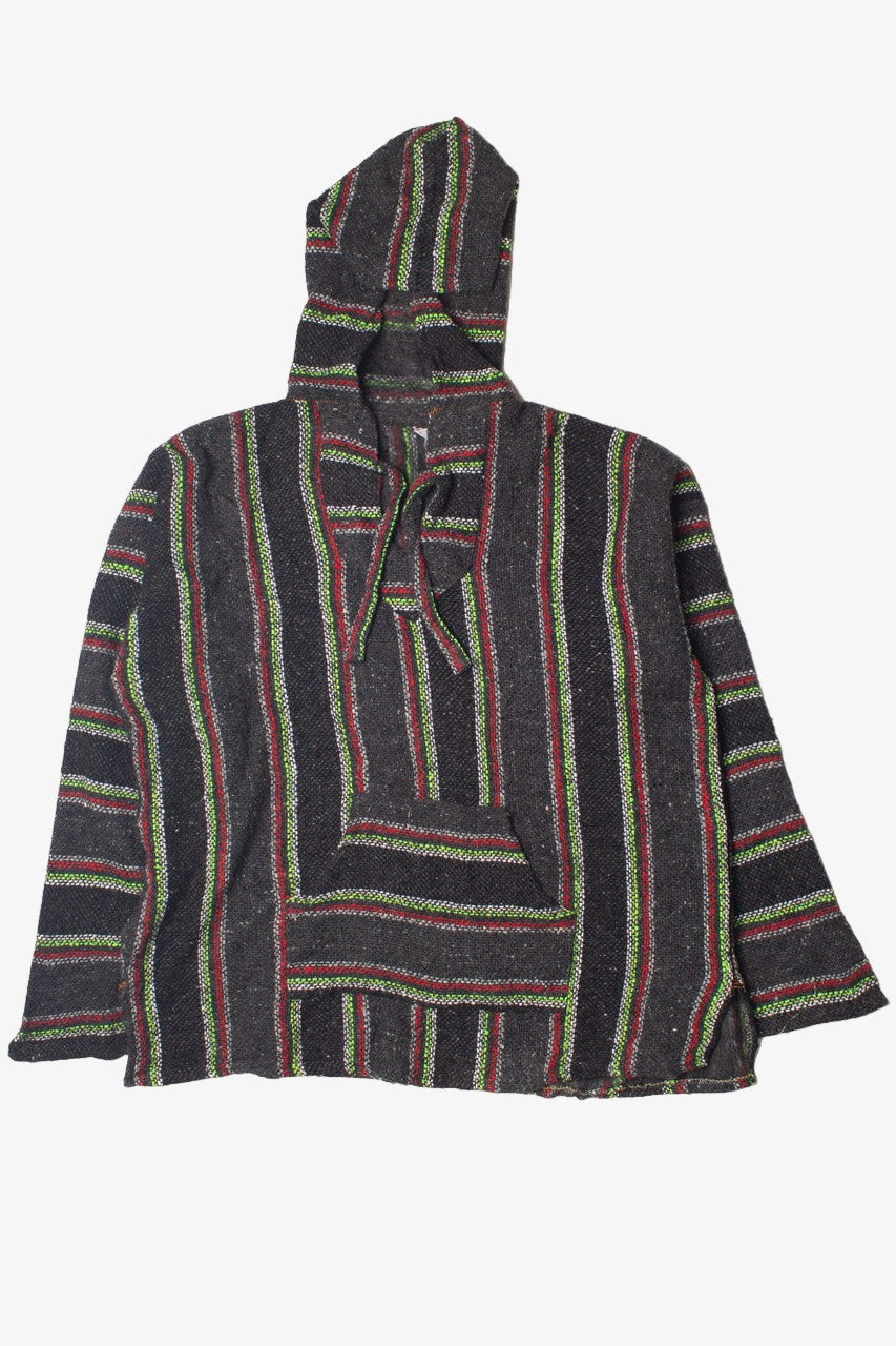 Recycled Dark Gray & Lime Green Baja Hoodie