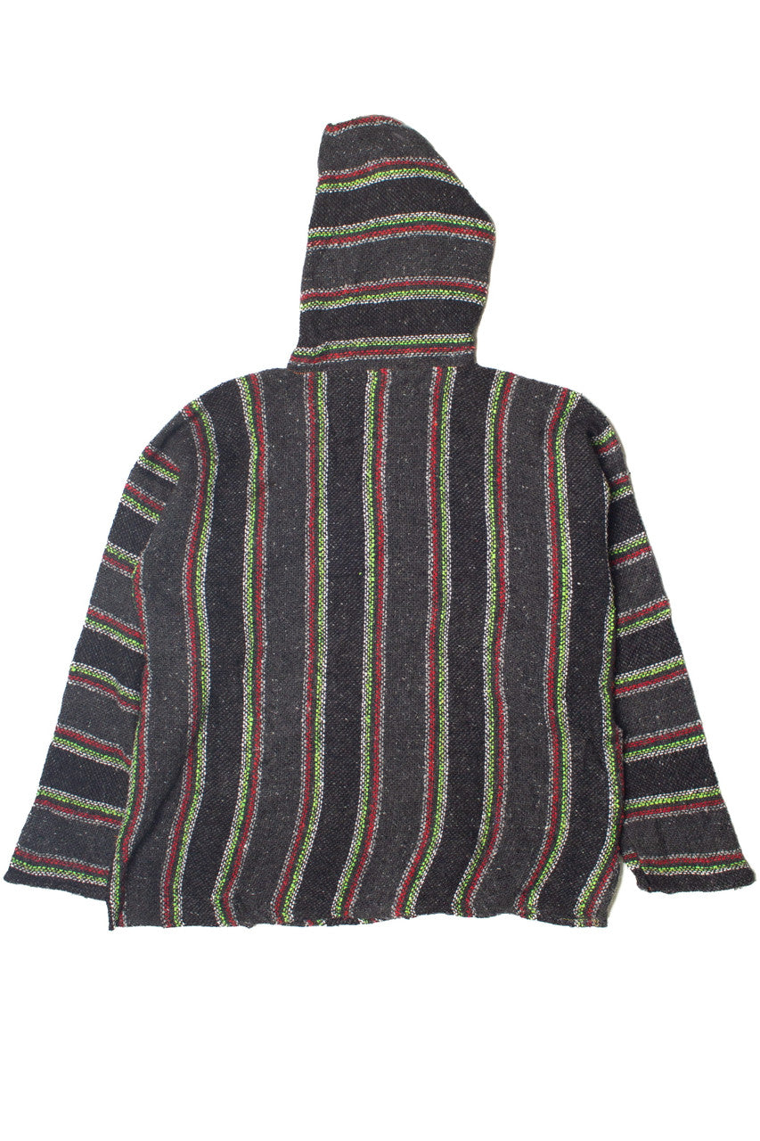 Recycled Dark Gray & Lime Green Baja Hoodie