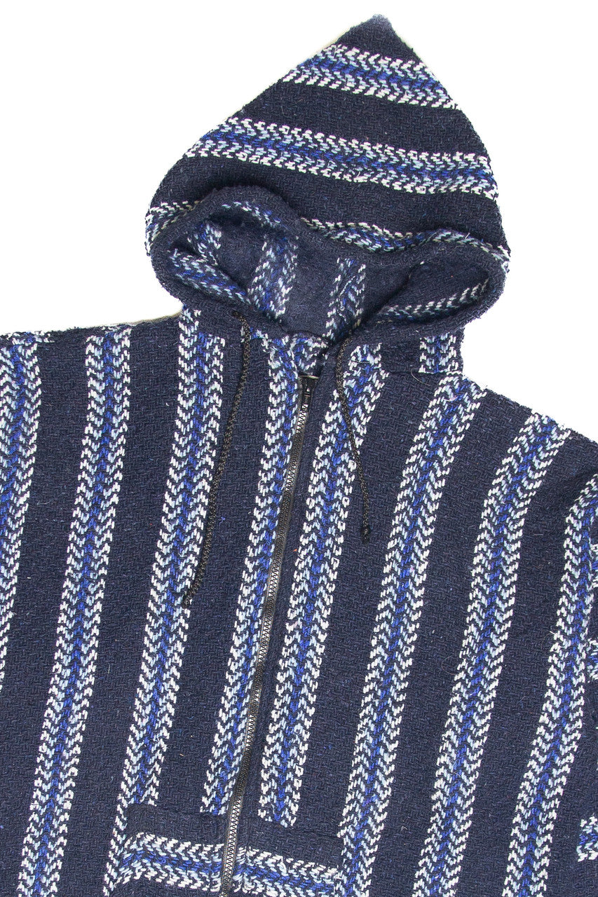 Blue Zip-Up Baja Hoodie