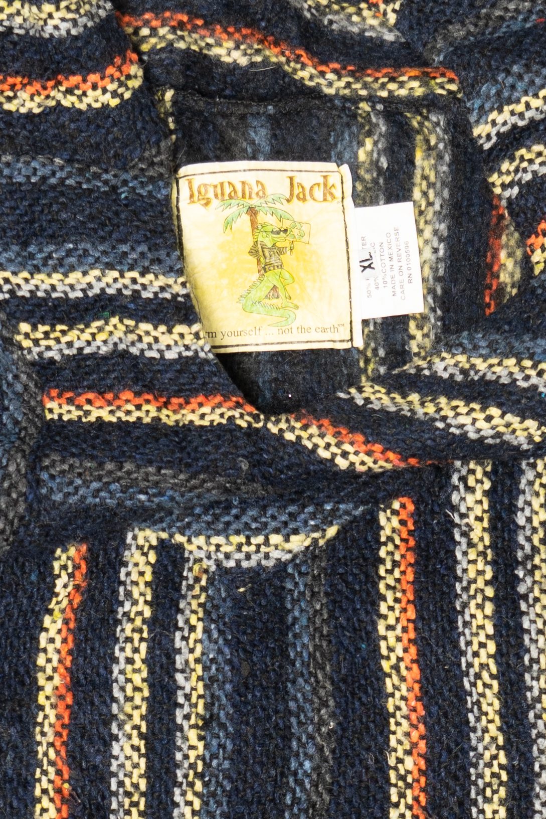 Iguana Jack Navy Blue And Orange Baja Hoodie (2010s)