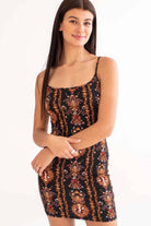 Baroque Jewels Print Mini Dress