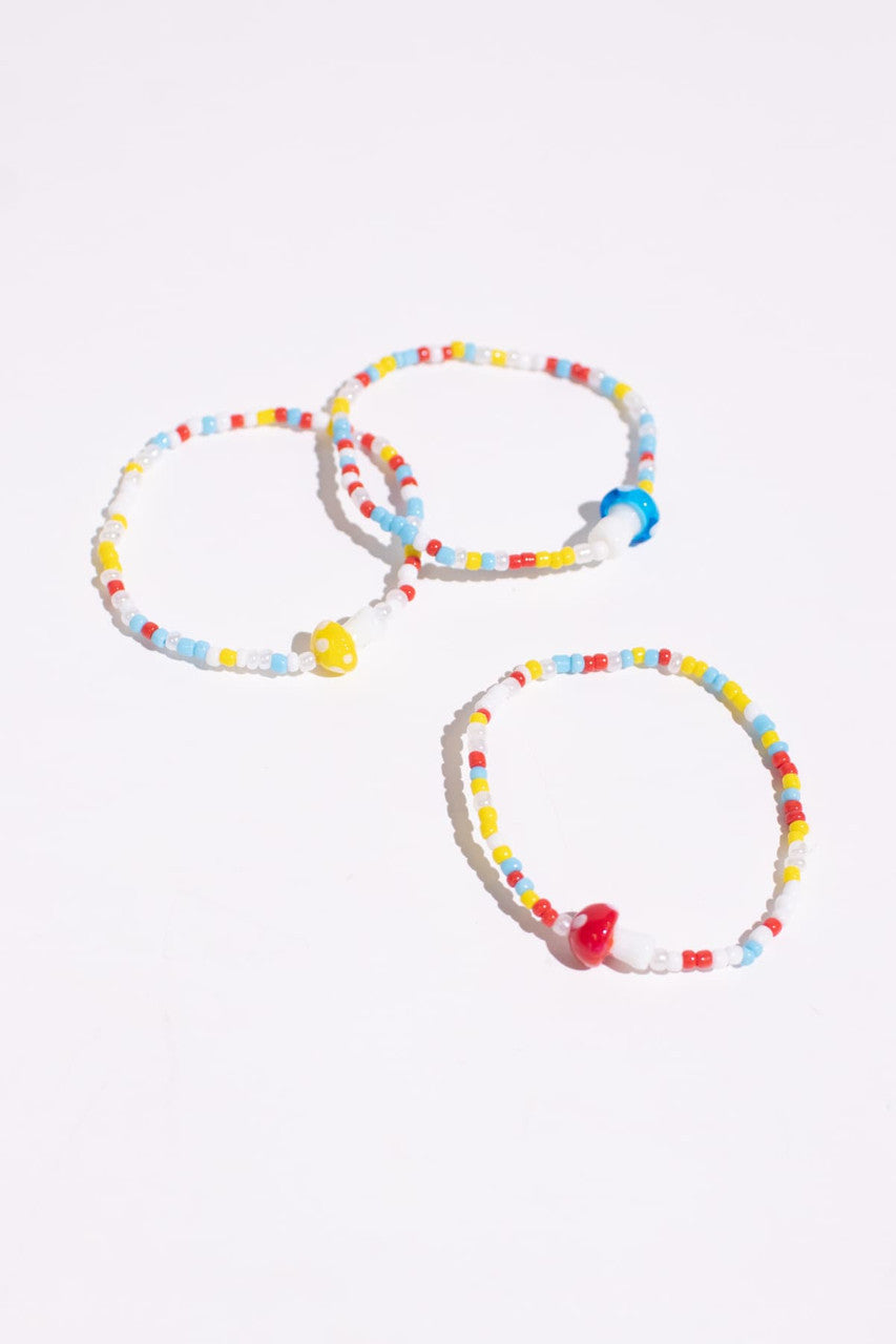 Multicolor Mushroom Beaded Bracelets