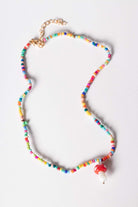 Beaded Rainbow Mushroom Necklace