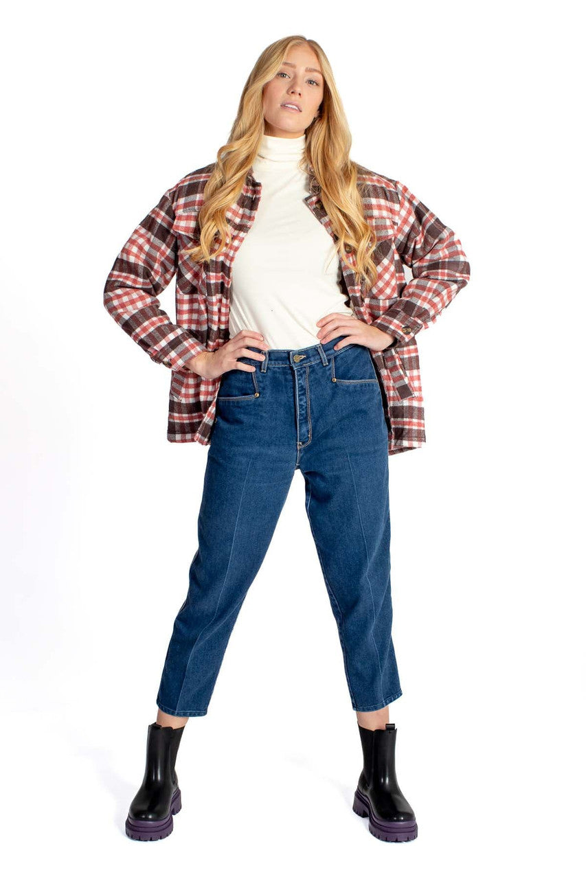 Beetroot Heavy Plaid Jacket