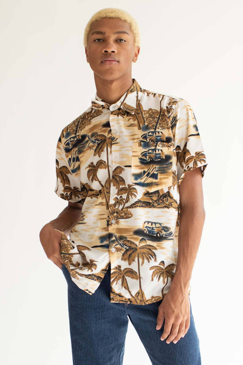 Beige Island Life Hawaiian Shirt