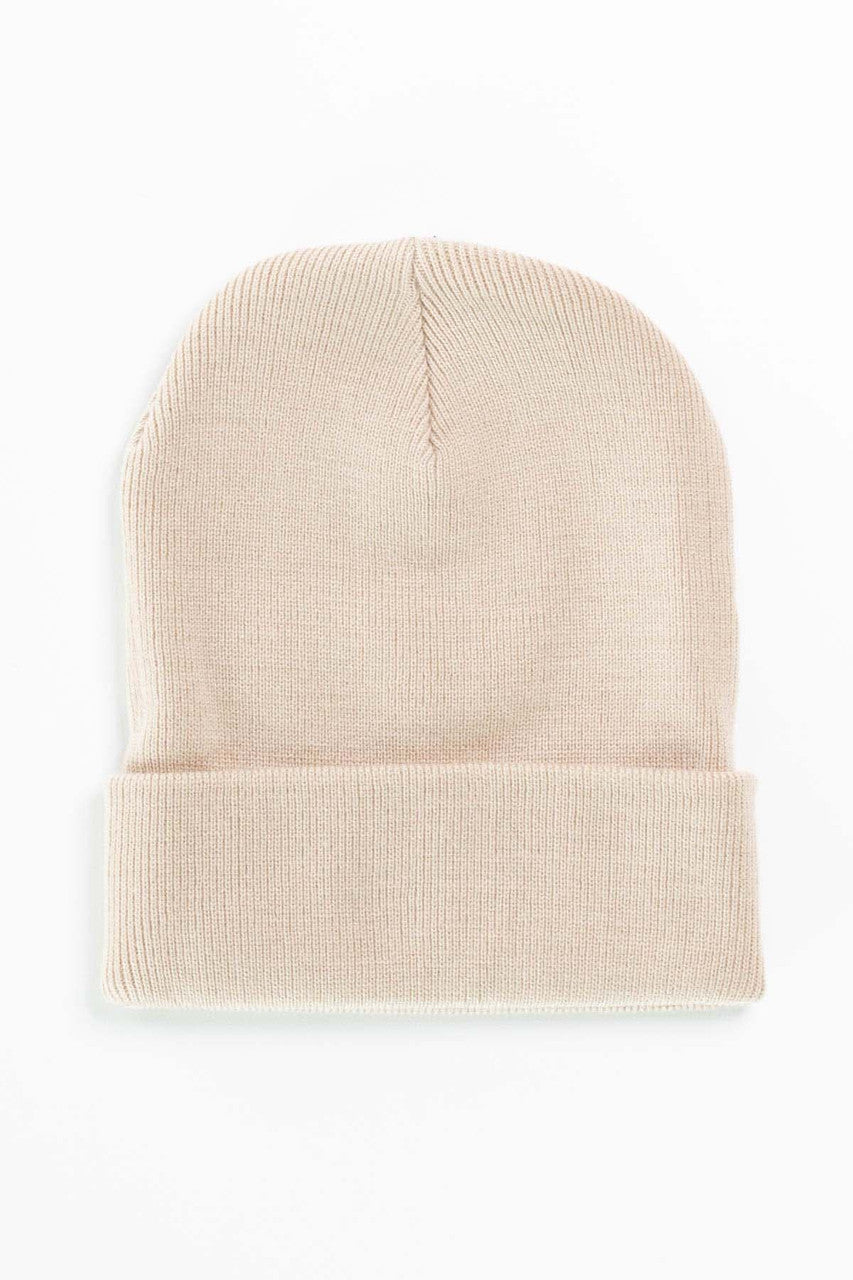 Beige Knit Beanie