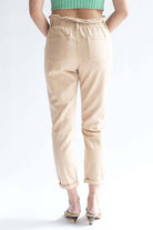 Beige Paper Bag Waist Jeans