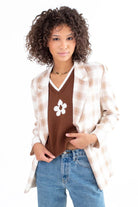 Beige Plaid Blazer