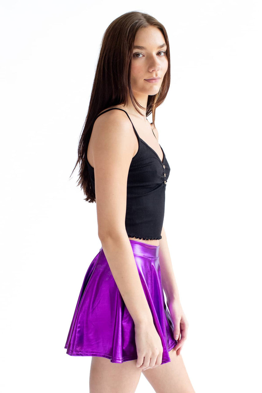 Black 3 Button Ribbed Cami