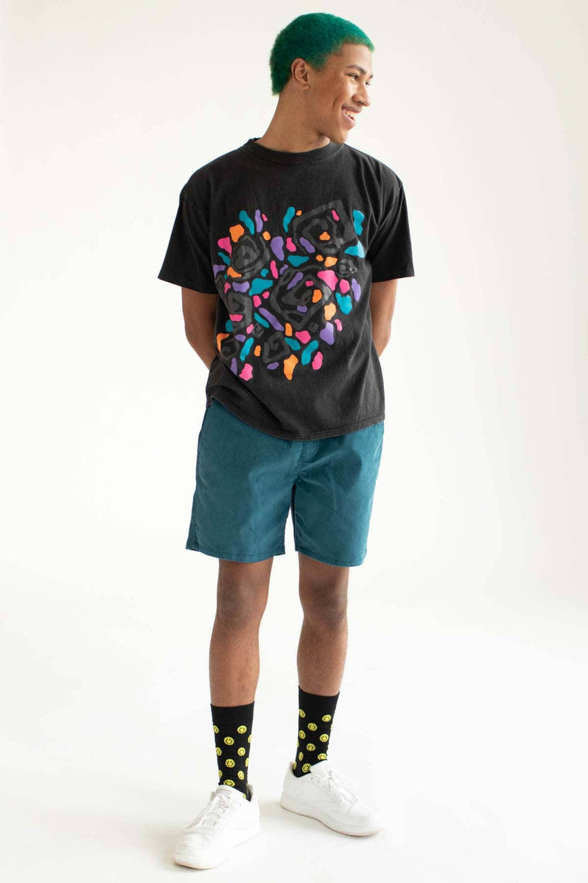 Black Abstract T-Shirt (Single Stitch)